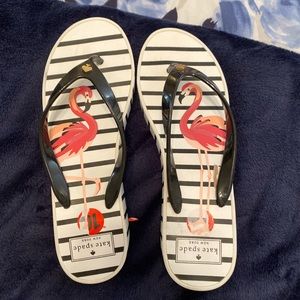 NWOT Kate Spade Flamingo Stripe Wedges Size 10
